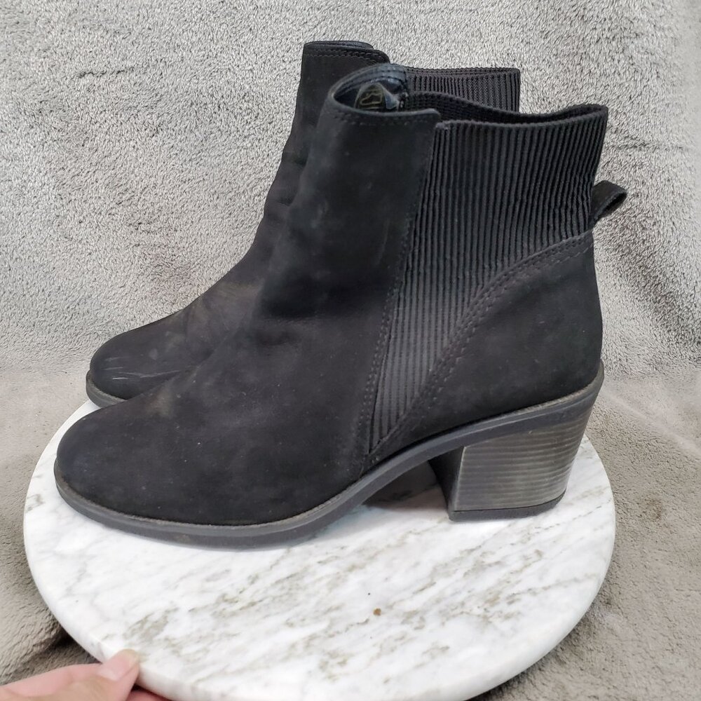 Aldo Shoes Womens Size 9 Black Nubuck Leather Boscara Chelsea Ankle Boots